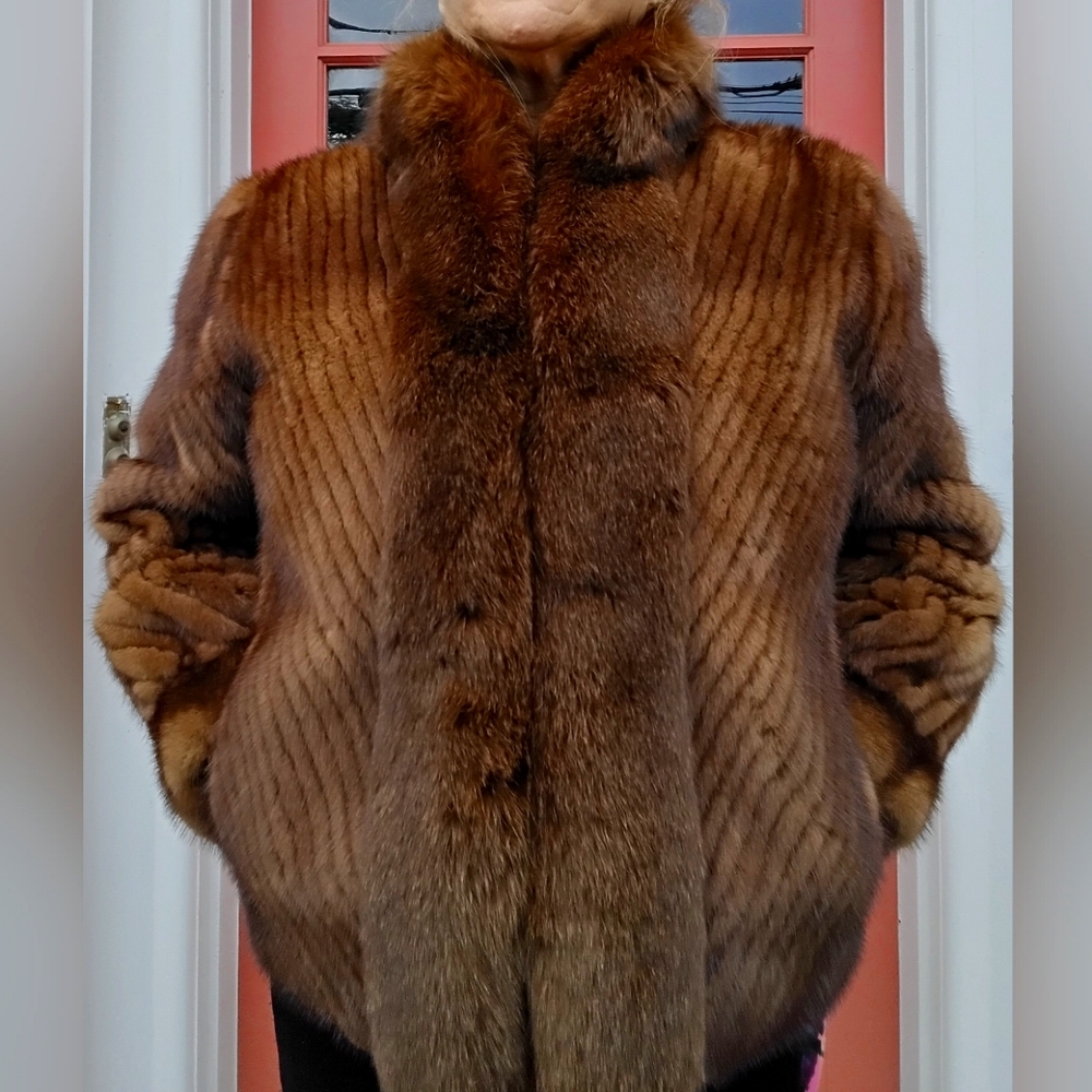 Mink and Fox Fur Jacket Medium